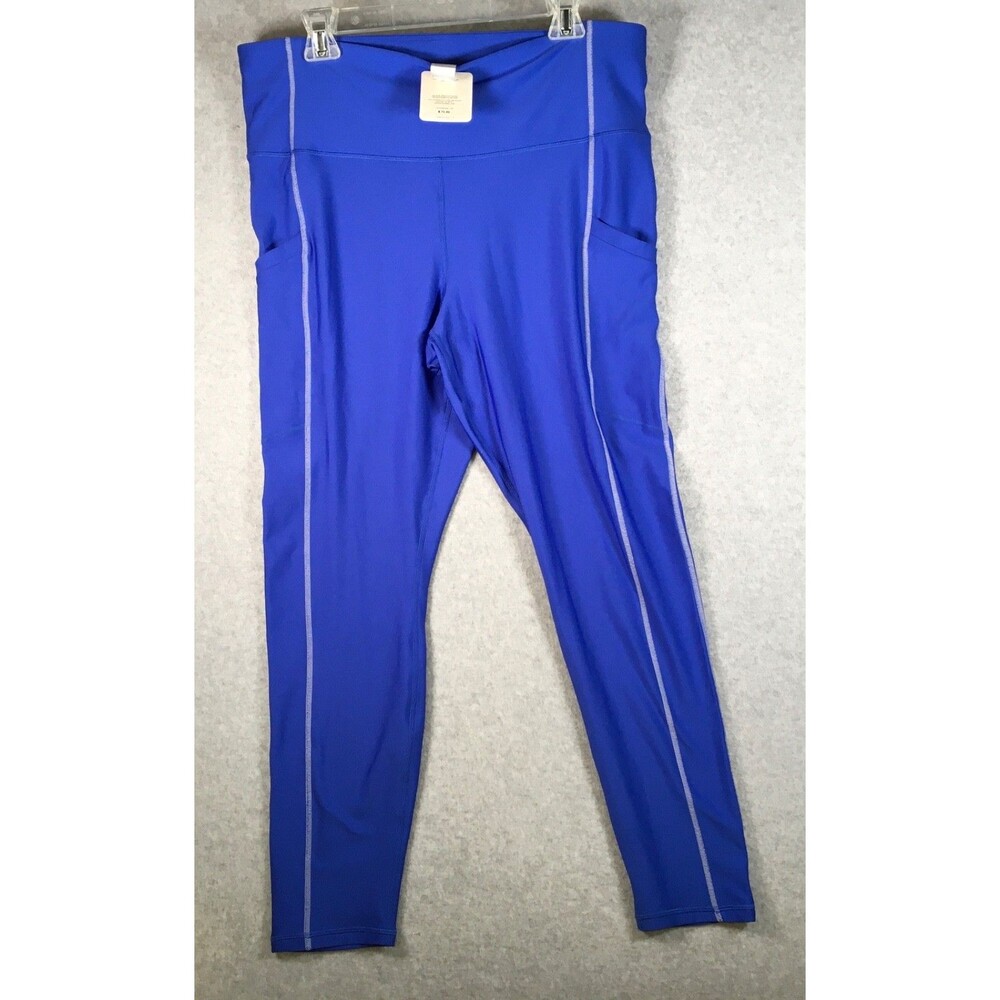 NWT Fabletics High Waisted Cold Weather Pocket Blue Leggings  Women's XXL /18-20